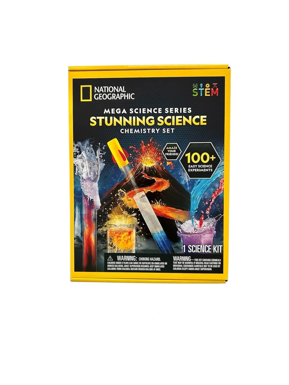 New National Geographic Stunning Science Chemistry Set 100+ experiments Age 8+